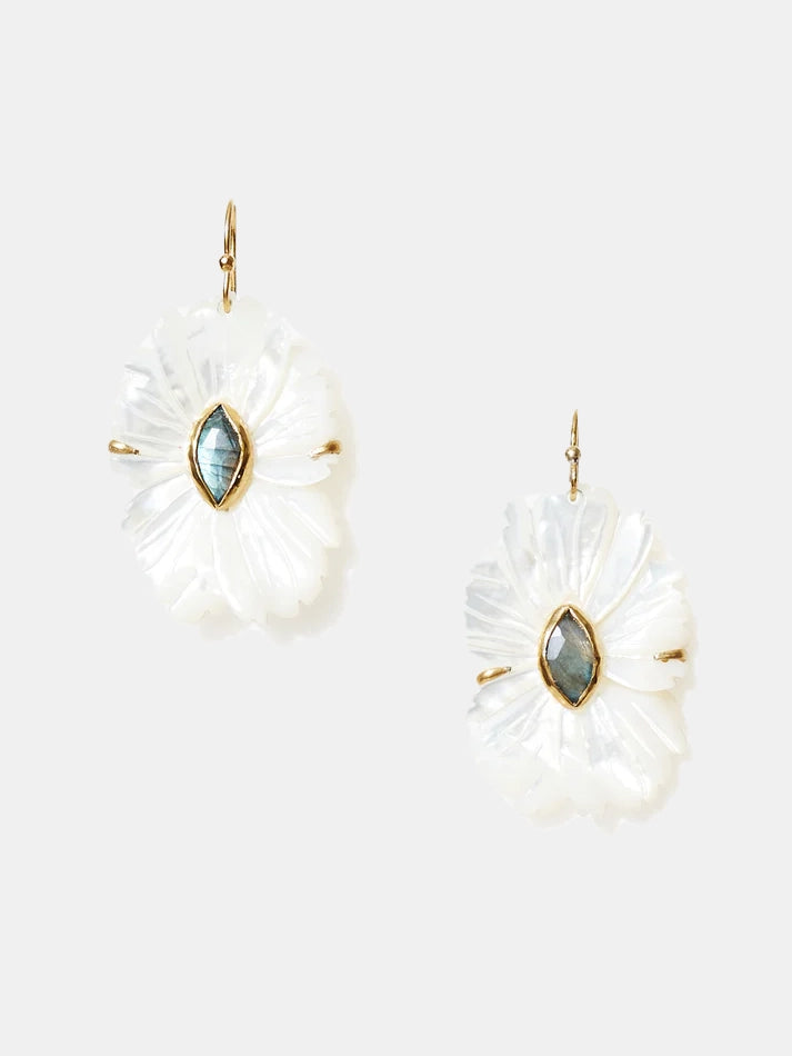 White Mop Mix Earrings