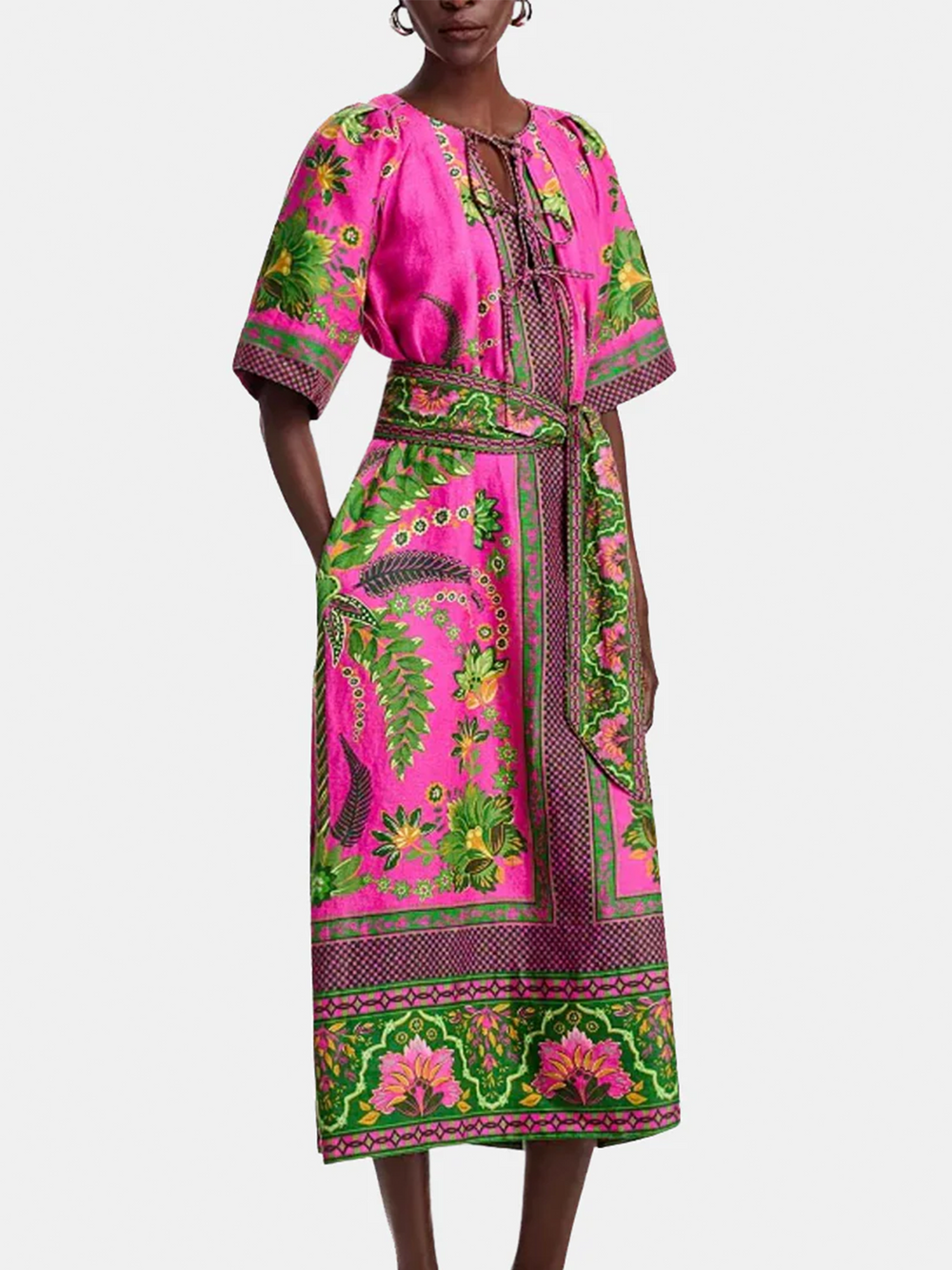 Ana Tapestry Pink Maxi Dress