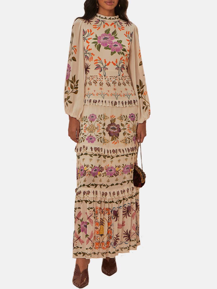 Winter Garden Ruffled Maxi