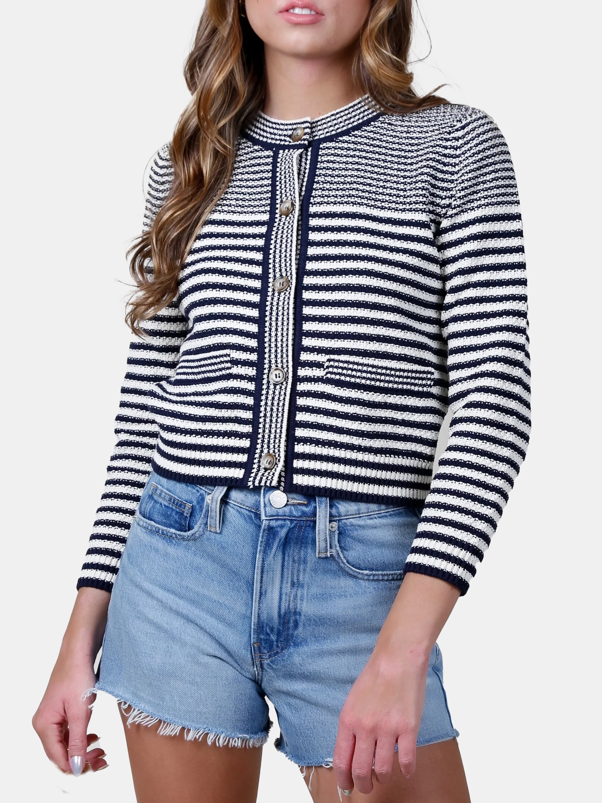 Compact Stripe Cardigan