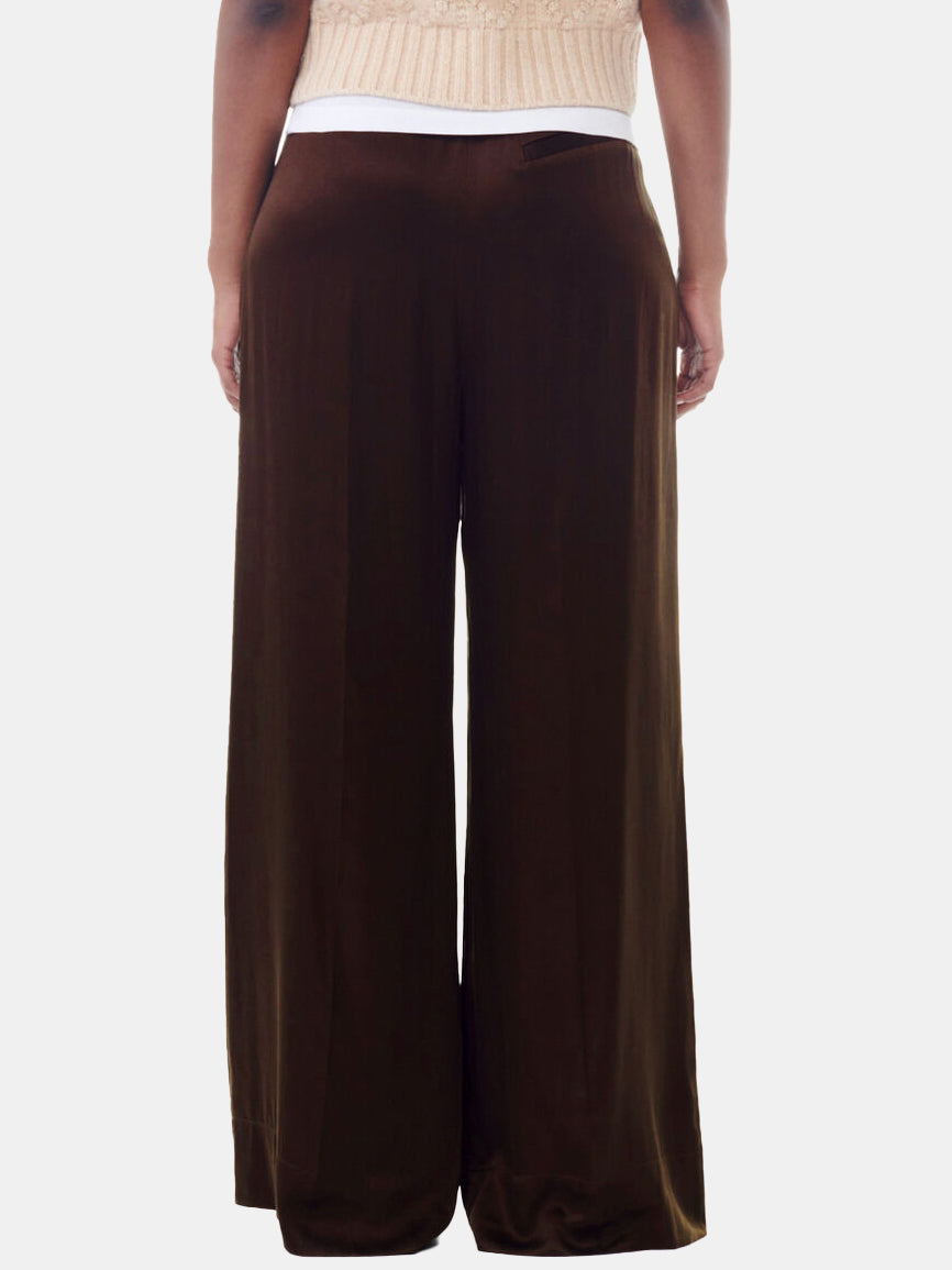 Washed Satin High Waist Flared Pant - Morley 