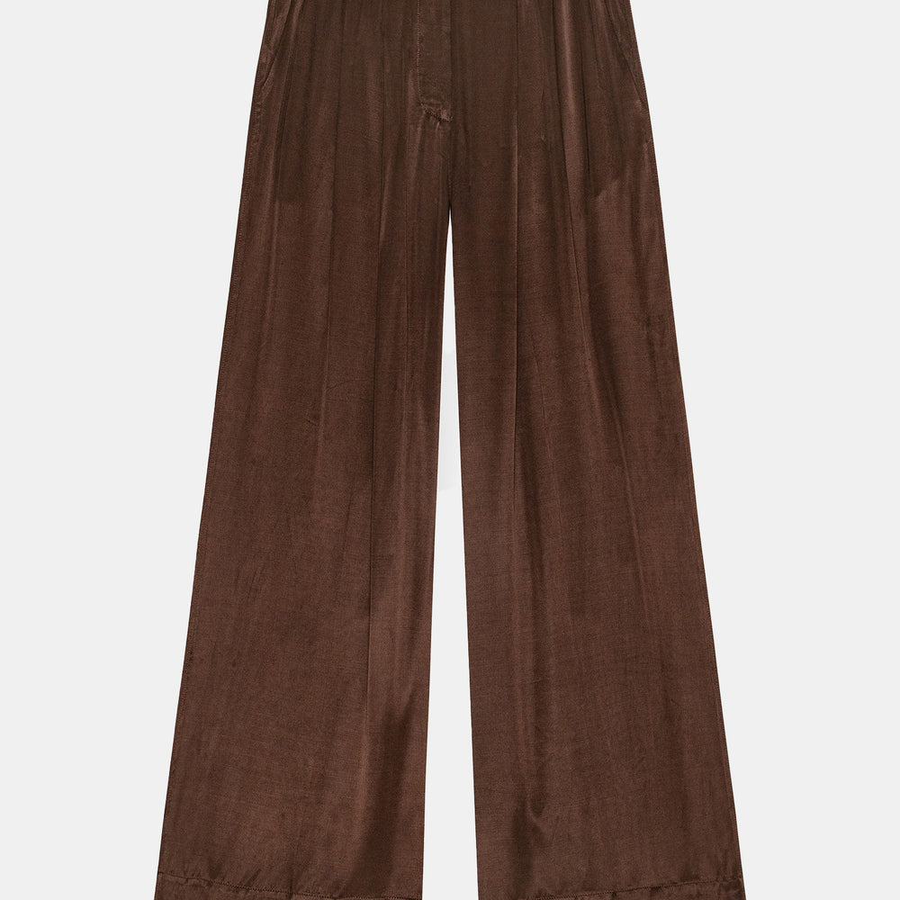 
                      
                        Washed Satin High Waist Flared Pant - Morley 
                      
                    