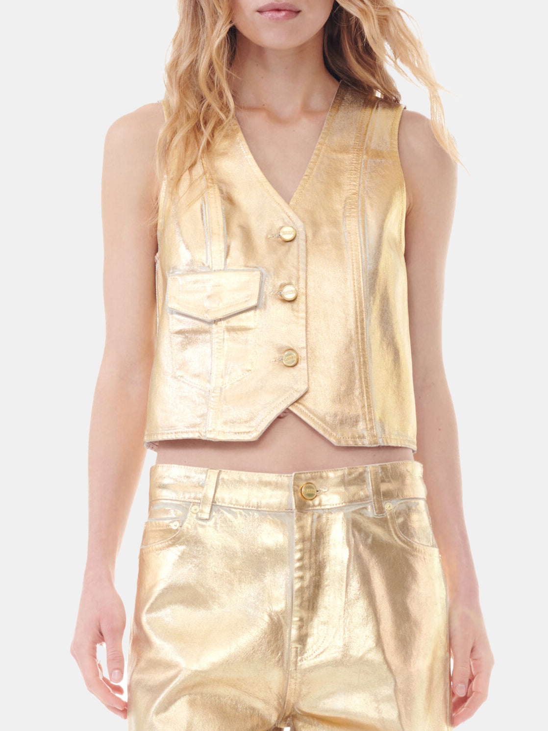 Foil Denim Vest