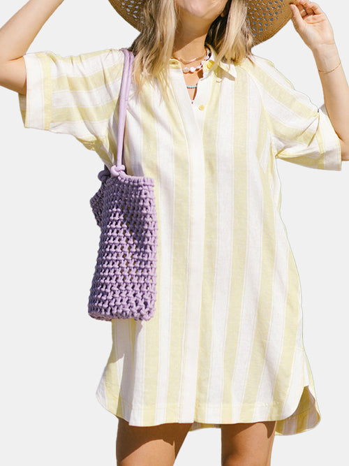 Greta Short Sleeve Mini Shirting Dress - Morley 