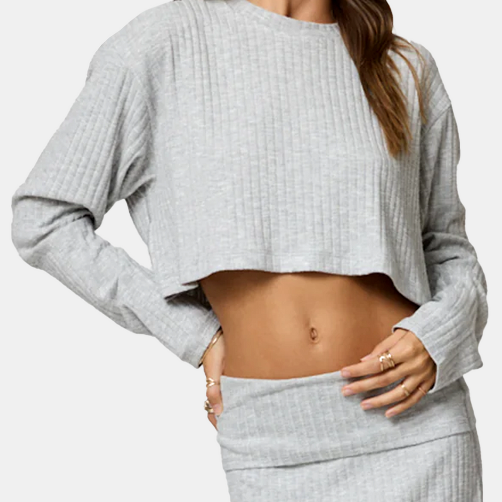 The Hygge Rib Long Sleeve Crop