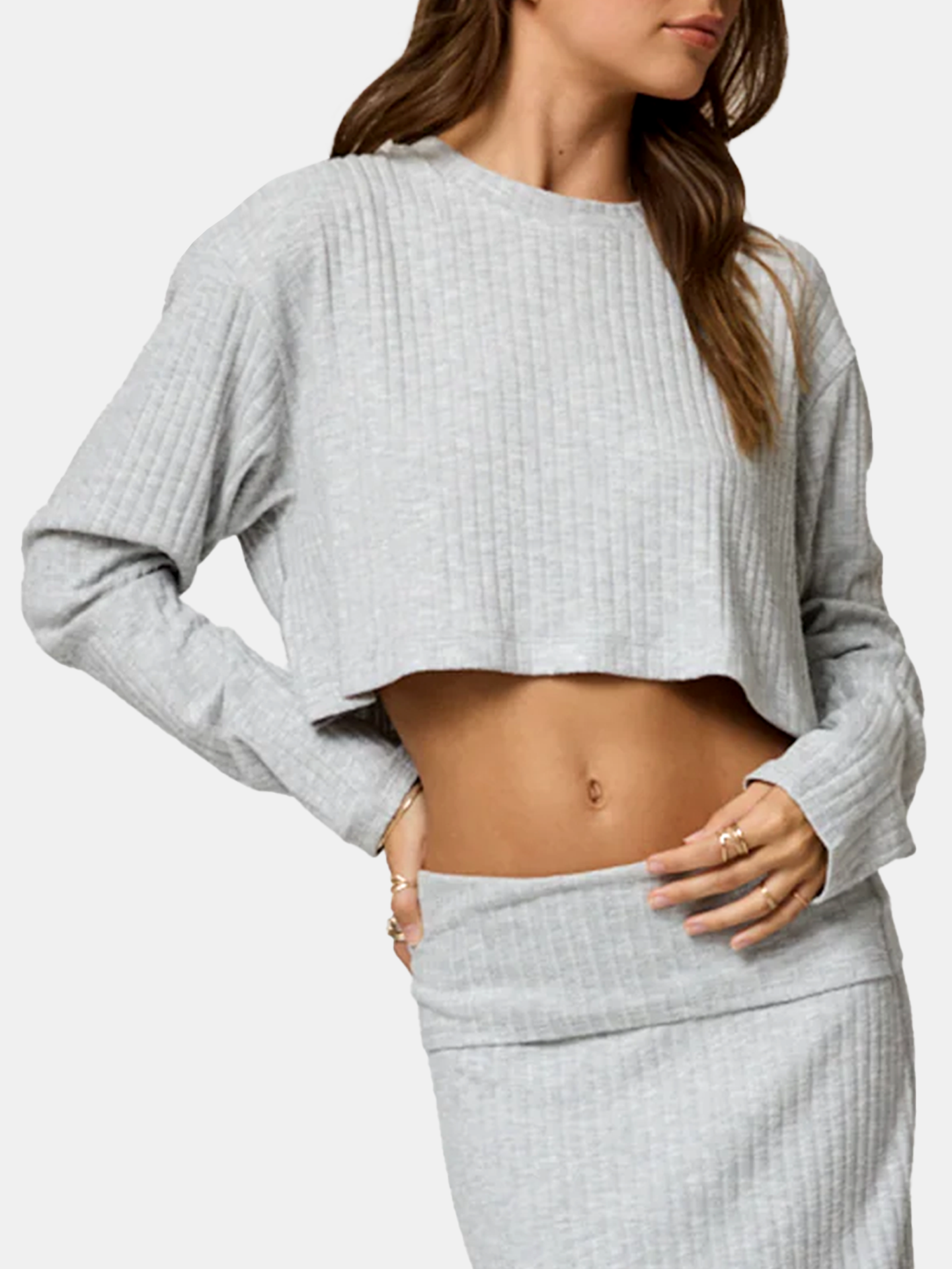 The Hygge Rib Long Sleeve Crop