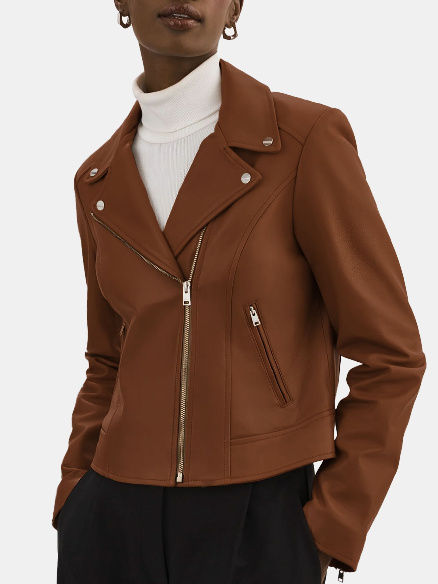 Kelsey Gold Leather Bike Jacket