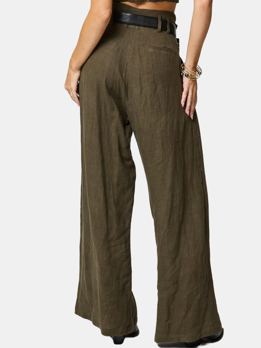 Linen Knotch Waist Pant