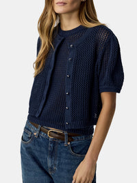 Samantha Crochet Cropped Cardigan - Morley 