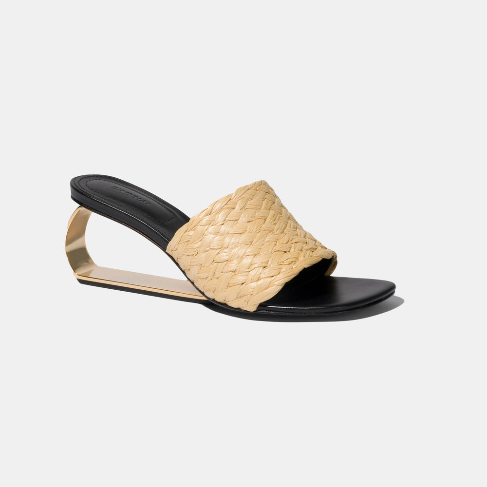 Frame Raffia Metal Heel Wedge - Morley 