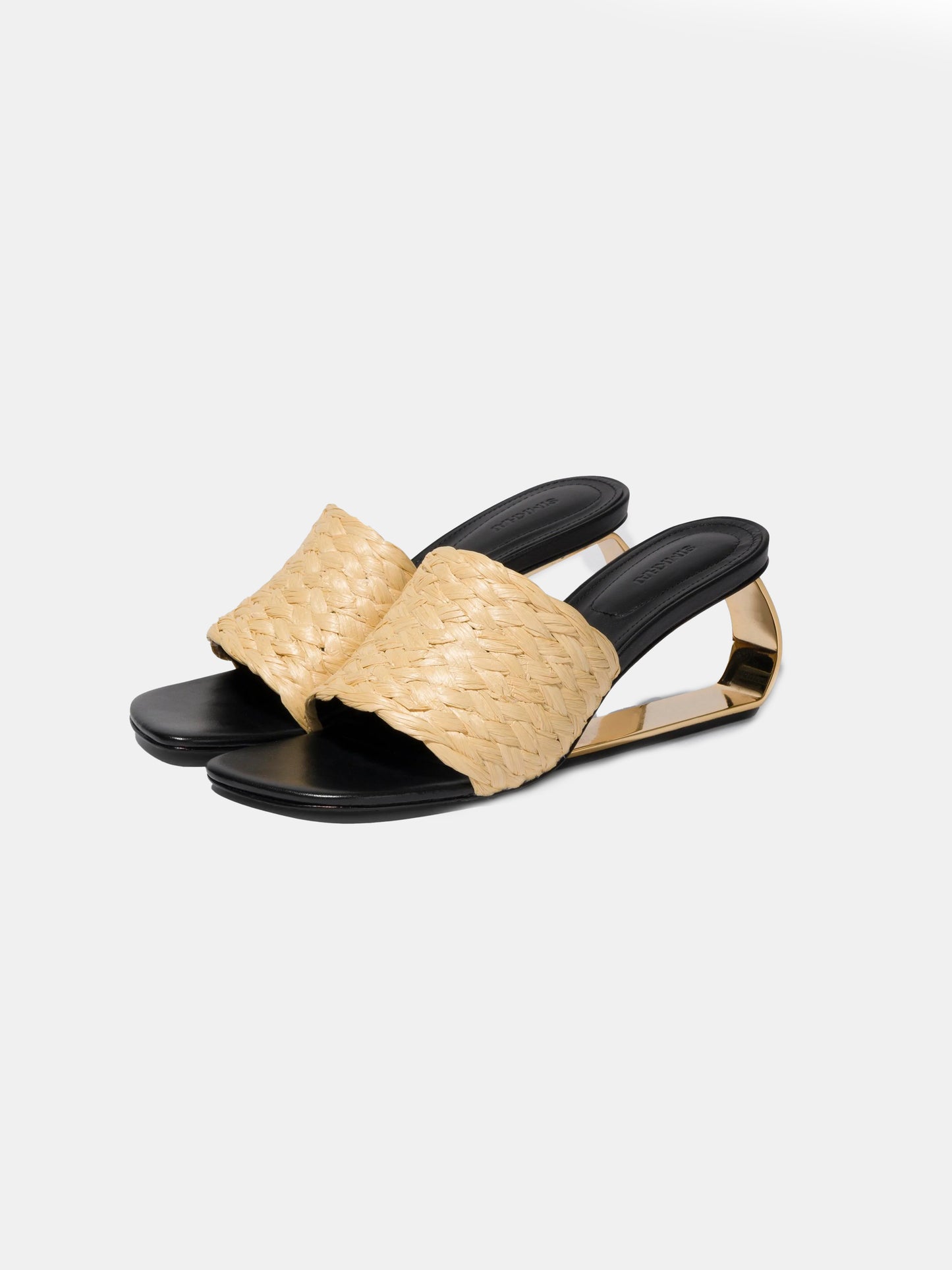 Frame Raffia Metal Heel Wedge - Morley 