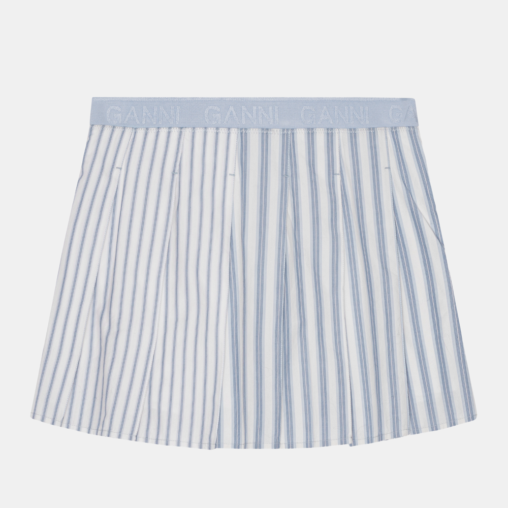 
                      
                        Stripe Cotton Pleated Mini Skirt
                      
                    