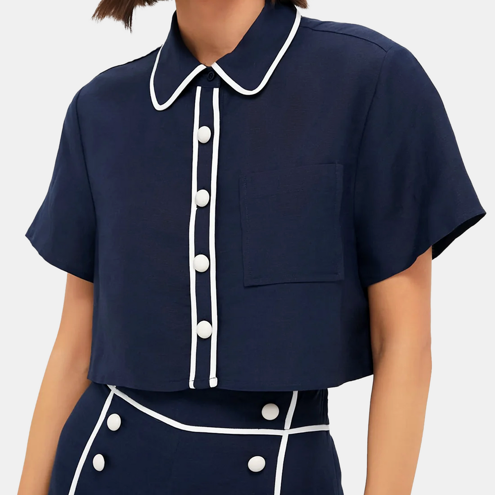 Solange Short Sleeve Cropped Shirt