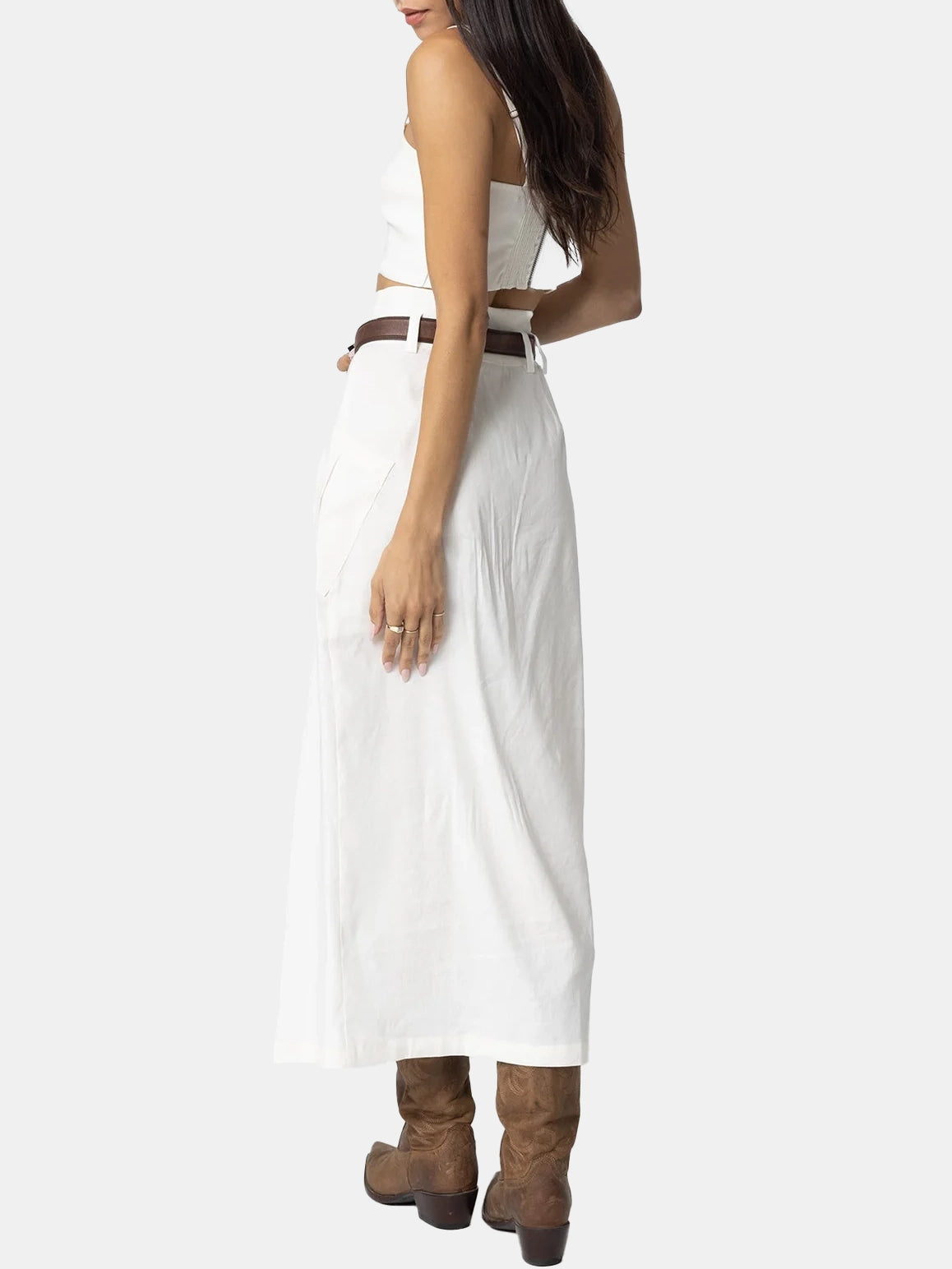 Linen Cargo Knotch Waist Maxi - Morley 