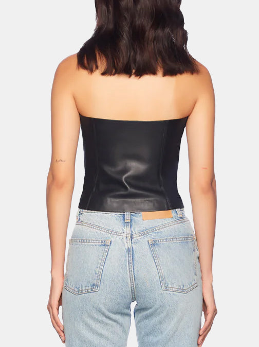 Faux Leather Tube Top