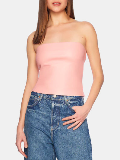 Faux Leather Tube Top