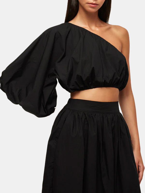 Exaggerated One Shoulder Crop