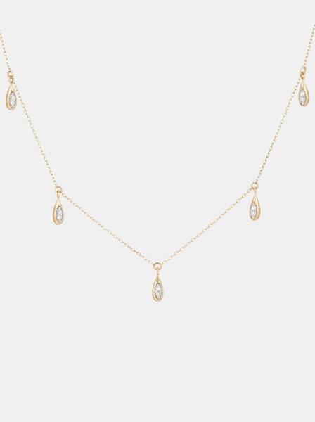 Adina Reyter Diamond Cluster Half Riviera Necklace - 14K Yellow Gold |  Garmentory